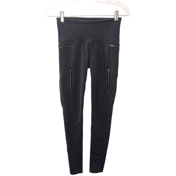 Athleta Gray Herringbone Sly Drifter Zippered Leggings XS EUC - Picture 2 of 11